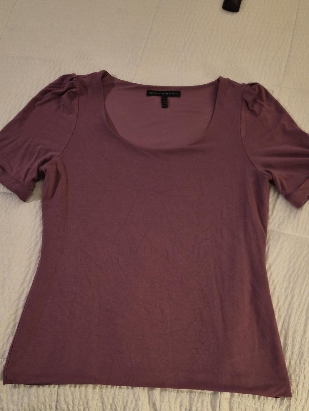 White House Black Market Scoop Neck Short Sleeve Top - Dusty Mauve sz L